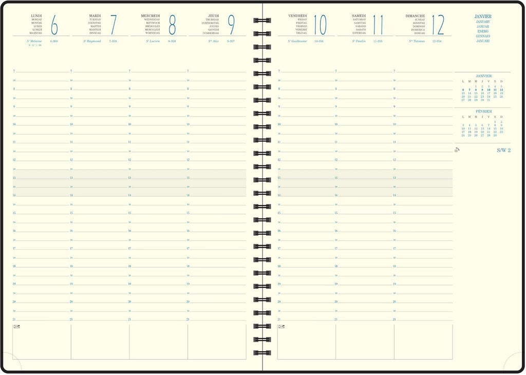 Exacompta EUROTIME 29 2027 Volga Schwarz - 21x29,7cm