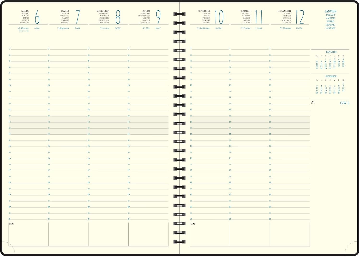 Exacompta EUROTIME 29 2027 Volga Grünblau - 21x29,7cm