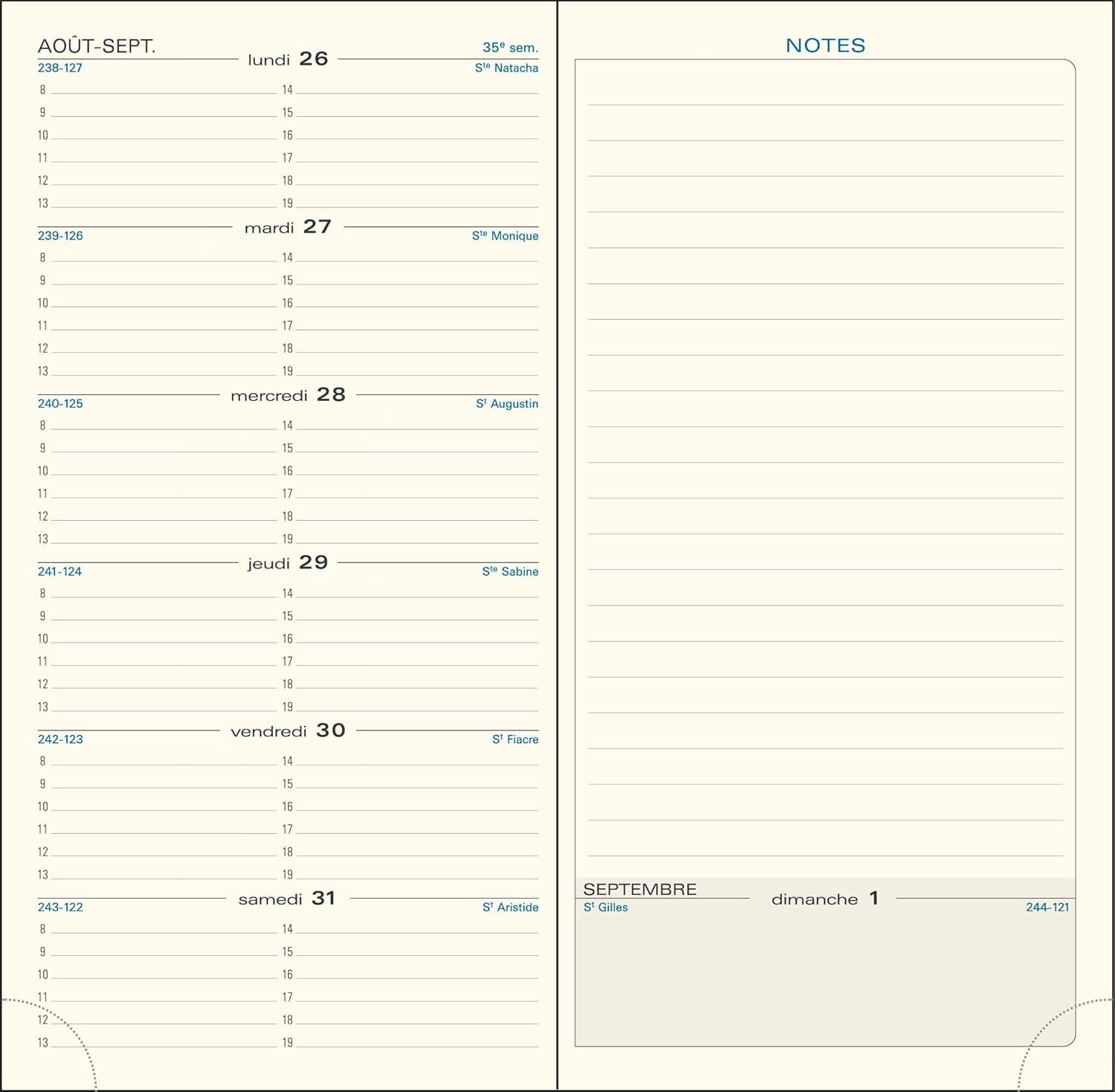 Exacompta ESPACE 17 2027 Kalendereinlage - 9x17,5cm