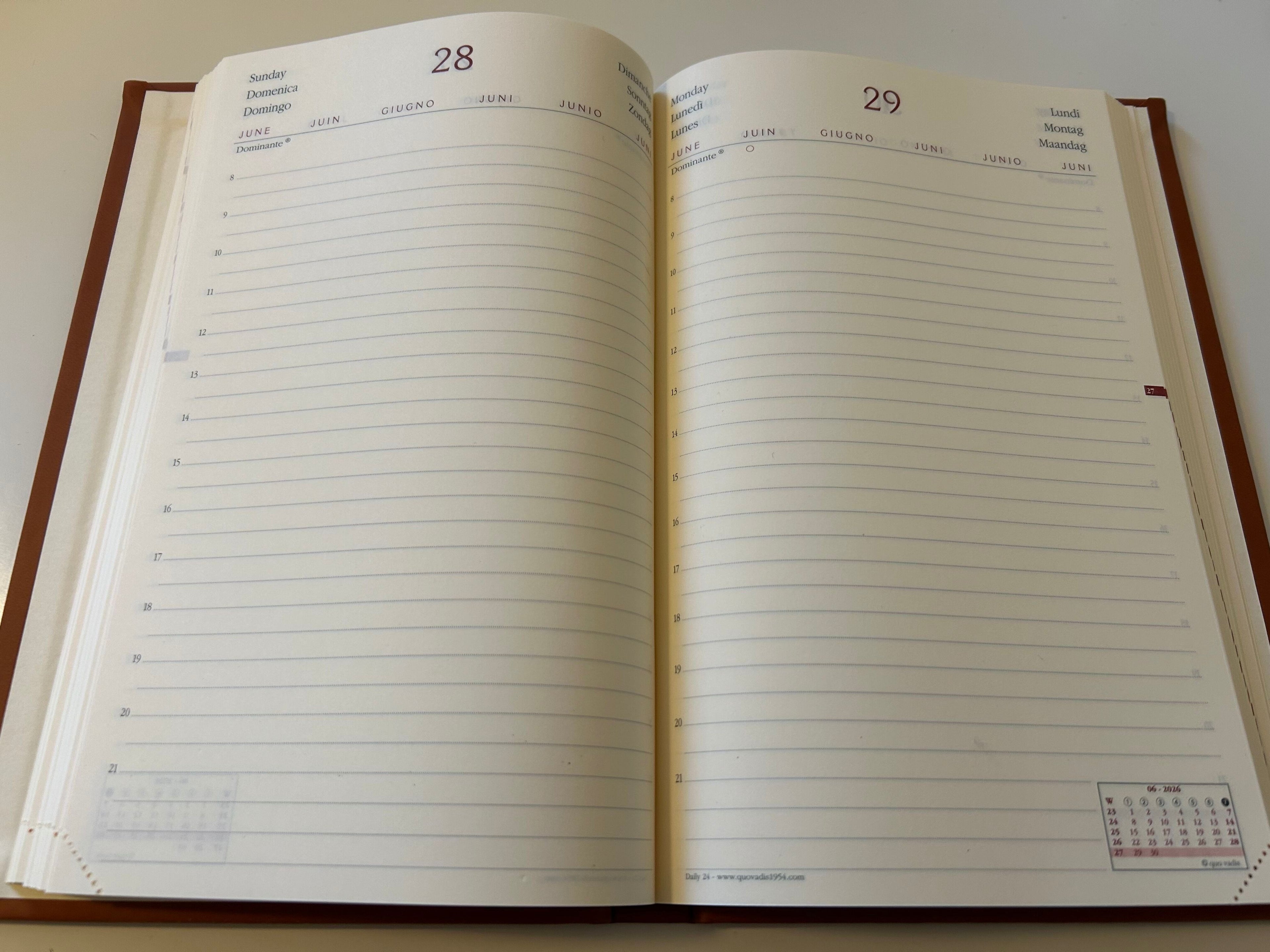 Quo Vadis DAILY 21 2027 Silk Bordeaux - 13x21cm