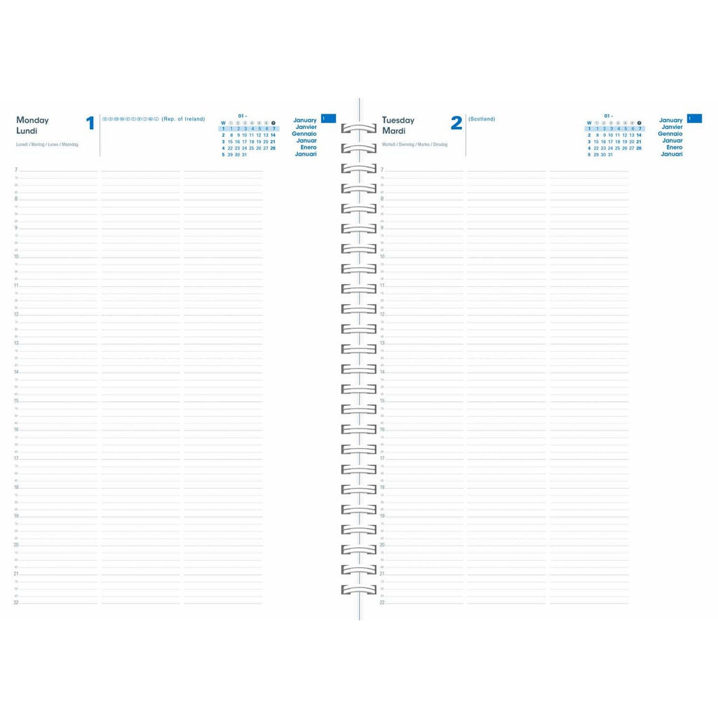 Quo Vadis DAY 2 DAY 29 2027 Relax Blau - 21x29,7cm