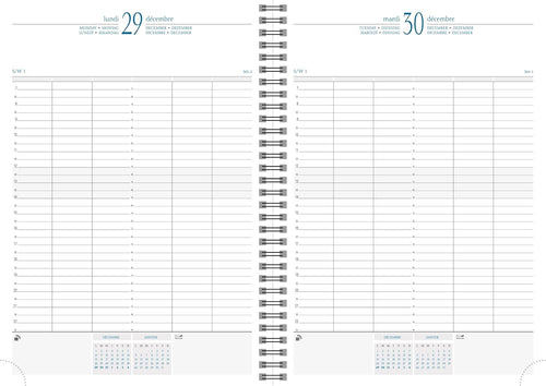 Eacompta TIME 29 A4 2027 Stoff-Einband Blau - 21x29,7cm