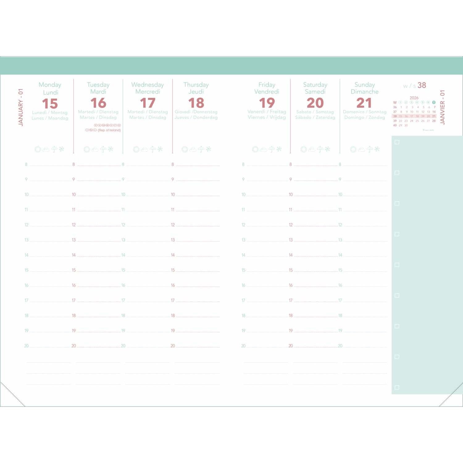 Quo Vadis MINISTER COLOR 2027 Kalender-Einlage - 16x24cm