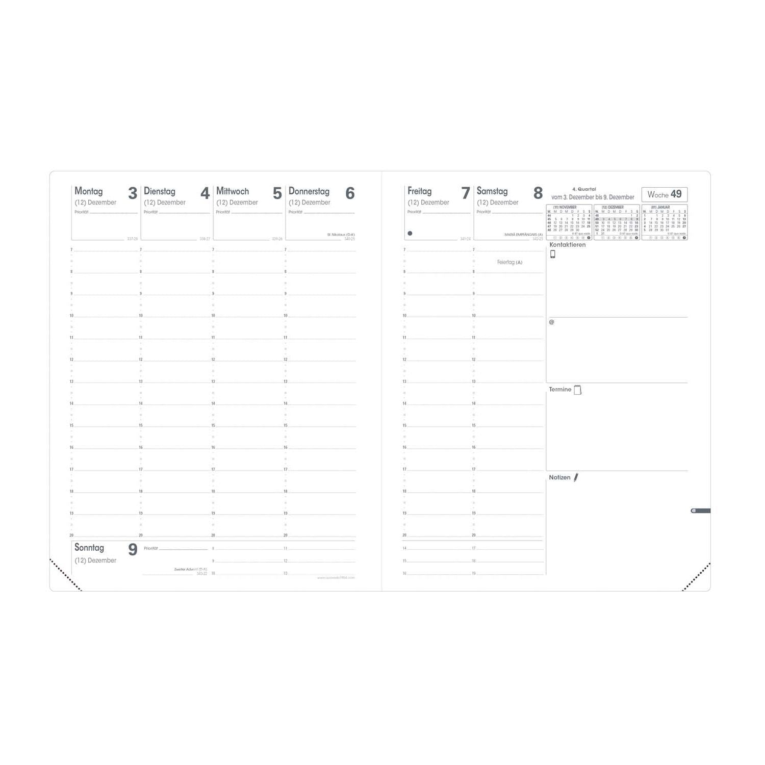 Quo Vadis PRE 777 2027 Kalender-Einlage mit Goldschnitt - 21x27cm