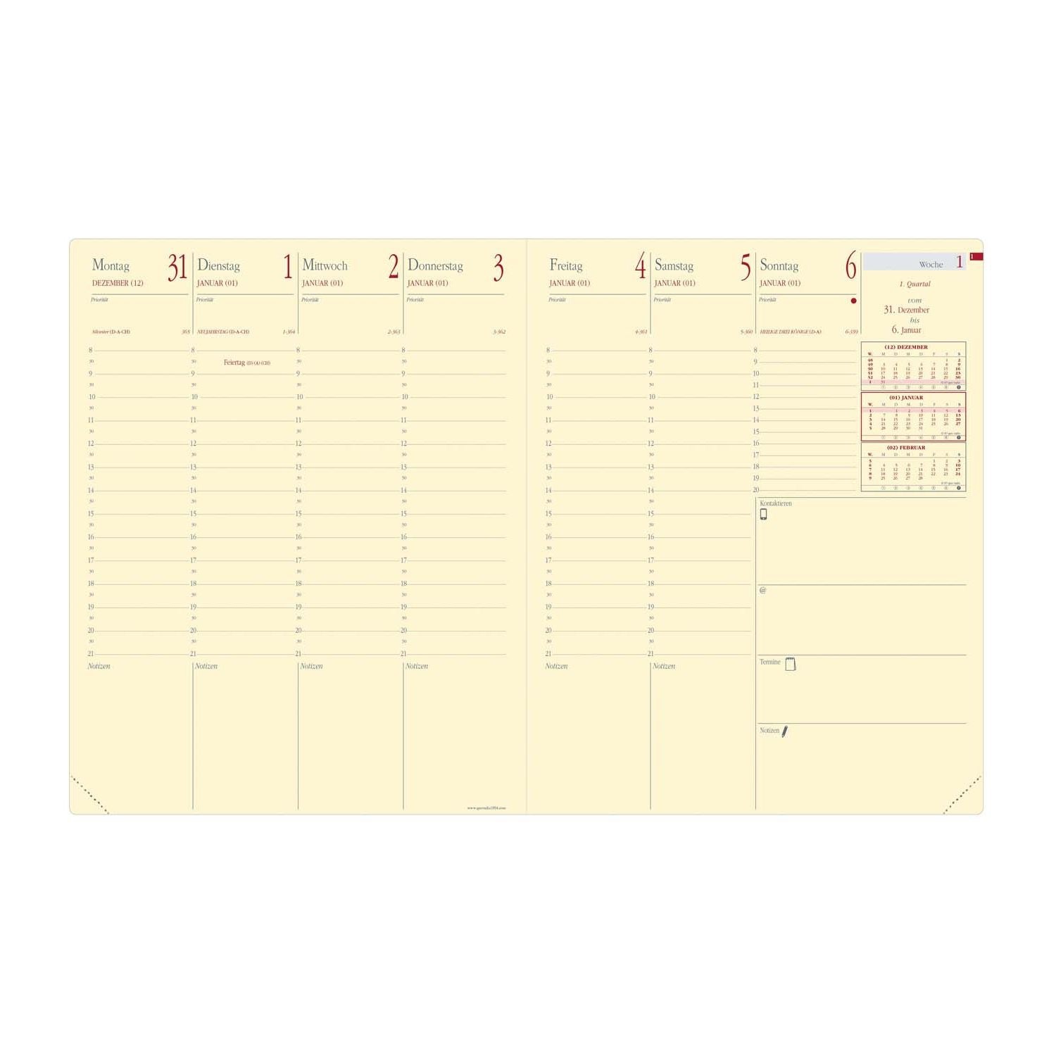 Quo Vadis PRE PRESTIGE 2027 Kalender-Einlage - 21x27cm