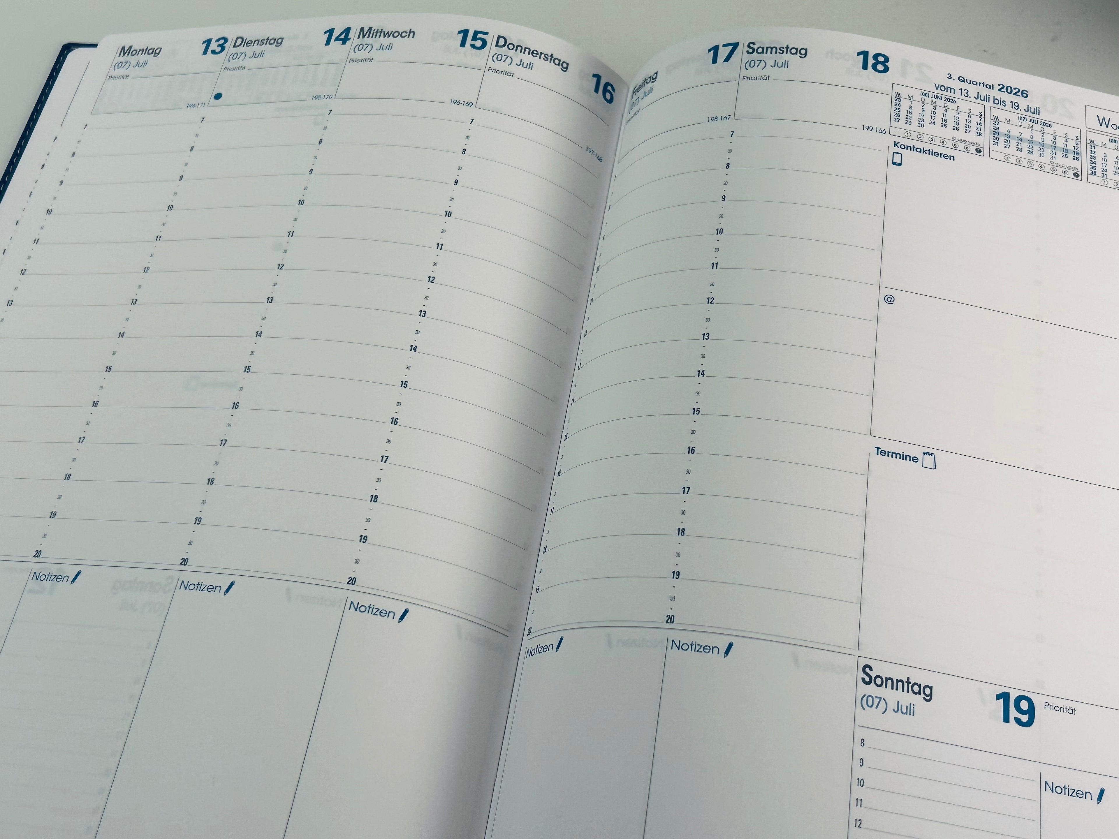 Quo Vadis Prenote 2027 Kalender-Einlage mit Goldschnitt - 21x29,7cm